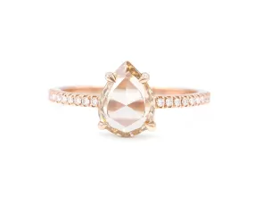 1.07-Carat Champagne Pear Diamond Ring