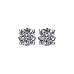 14K 4-Prong Basket-Style Diamond Stud Earrings