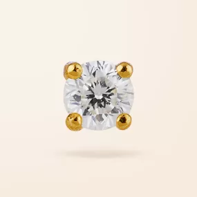 14K Gold Cartilage Diamond Prong Stud Earring