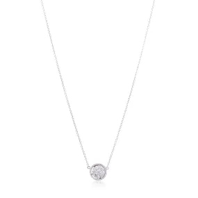 14K WHITE GOLD 16-INCH PAVE DIAMOND DISC NECKLACE 0.47CTW