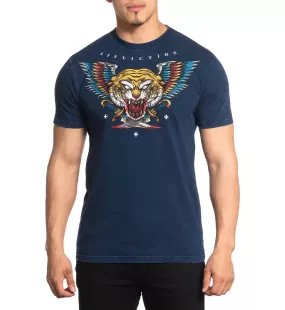 Affliction Jungle Brawl T-Shirt Navy Lava Wash