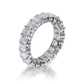 Allie 5 Carat Emerald Cut Diamond Eternity Band in 14k White Gold Shared Prong