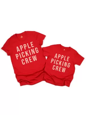 Apple Picking Crew Shirts - Red