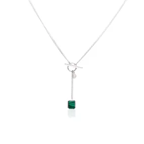 Athena / Necklace / Green Malachite   Silver