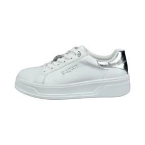 BAGATT White/Silver Platform Trainer