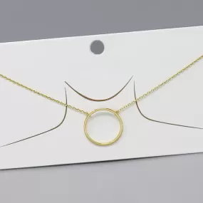 Circle Pendant Gold Dipped Necklace