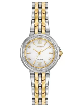 Citizen Womens Diamond Eco-Drive Watch - Two Tone - Bracelet - White Dial