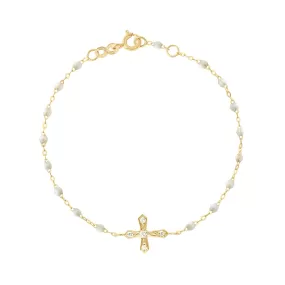 Classic Cross Vintage Diamond Opal bracelet, Yellow Gold, 6.7"