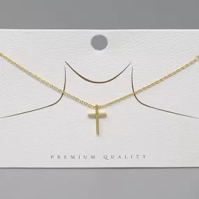 Cross Pendant Gold Dipped Short Necklace