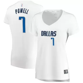 Dallas Mavericks Dwight Powell Fanatics Branded Replica Fast Break Player Association Jersey Womens - White | Ireland Z7181F3