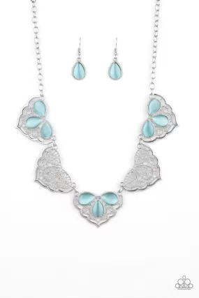 East Coast Essence Blue Moonstone Necklace and matching Earrings - Paparazzi Accessories