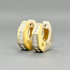 Estate 18K TT Gold 0.54ctw H-I/SI1-2 Diamond Huggie Earrings