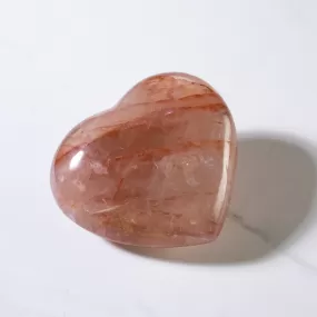 Fire Quartz Gemstone Heart Carving - 4.5