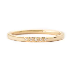 Five Diamonds Wedding Ring