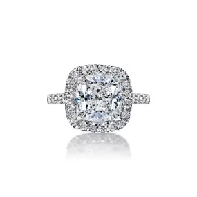 Jayleen 6 Carat I IF Cushion Cut Diamond Engagement Ring in 18k White Gold. GIA Certified. By Mike Nekta