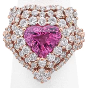 M Oliva 18K Yellow Gold 5.17 Ct Pink Spinel & 3.87 TCW Diamond Cocktail Ring