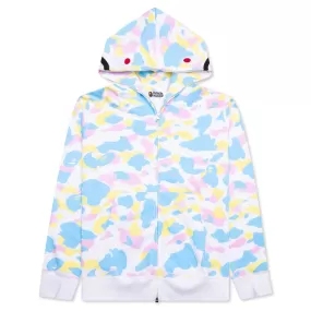 New Multi Camo 2nd Shark Full Zip Hoodie - White