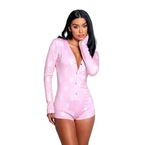 Playboy Slumber Bunny Romper - Pink/White