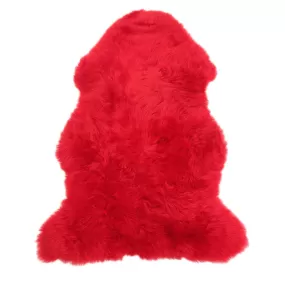 Poppy Red - XXL - Long Wool Sheepskin Rug - Australian Merino Sheepskin