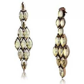 TK2632 IP Coffee light Stainless Steel Earrings with Top Grade Crystal in Champagne