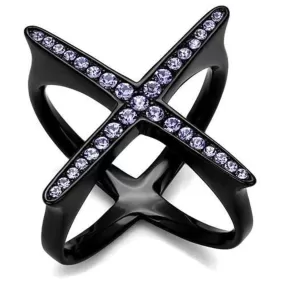 WildKlass Stainless Steel Ring IP Women Top Grade Crystal Amethyst